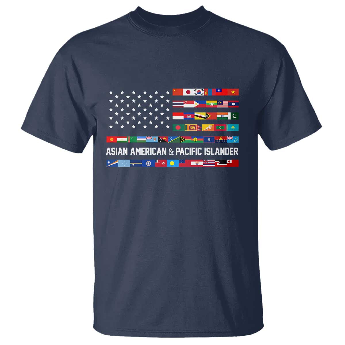 AAPI Heritage Month T Shirt Asian American and Pacific Islander USA Flag