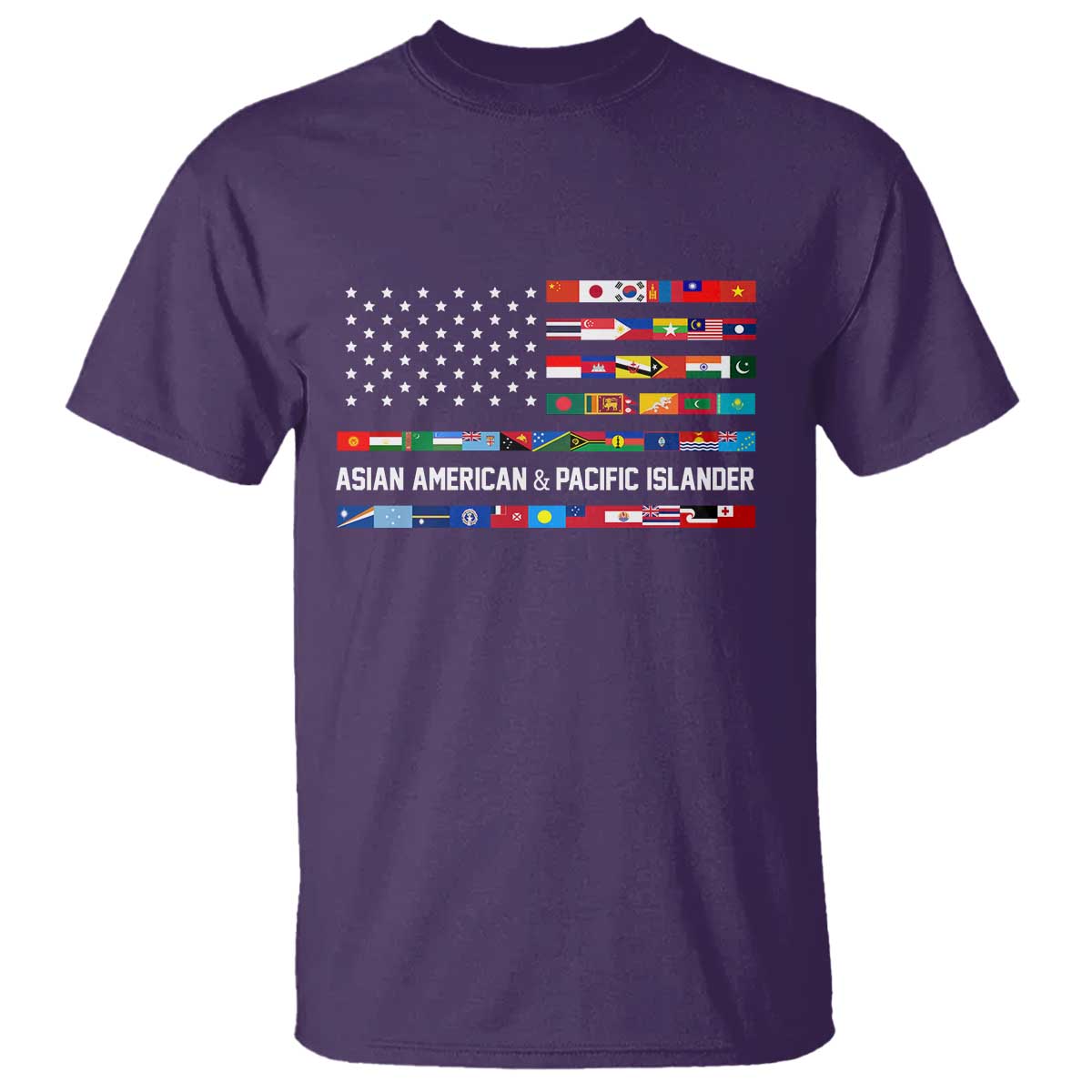 AAPI Heritage Month T Shirt Asian American and Pacific Islander USA Flag