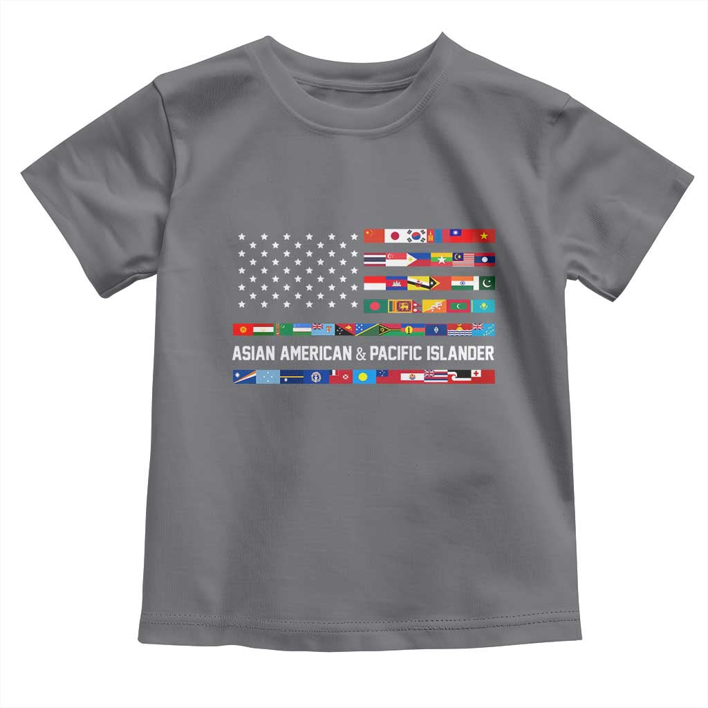 AAPI Heritage Month Toddler T Shirt Asian American and Pacific Islander USA Flag