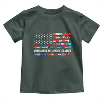 AAPI Heritage Month Toddler T Shirt Asian American and Pacific Islander USA Flag