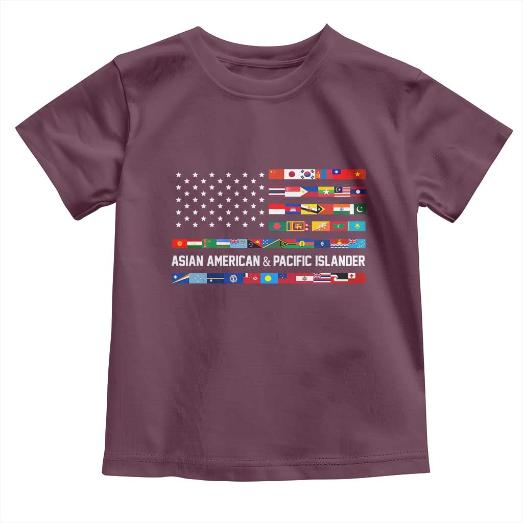 AAPI Heritage Month Toddler T Shirt Asian American and Pacific Islander USA Flag