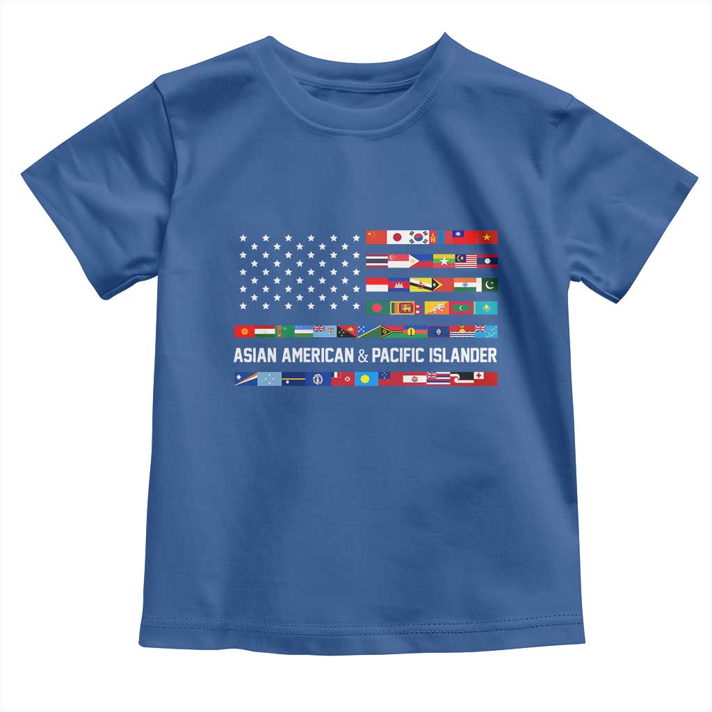 AAPI Heritage Month Toddler T Shirt Asian American and Pacific Islander USA Flag