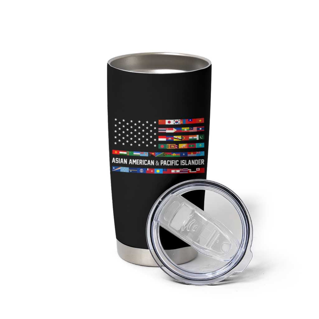 AAPI Heritage Month Tumbler Cup Asian American and Pacific Islander USA Flag