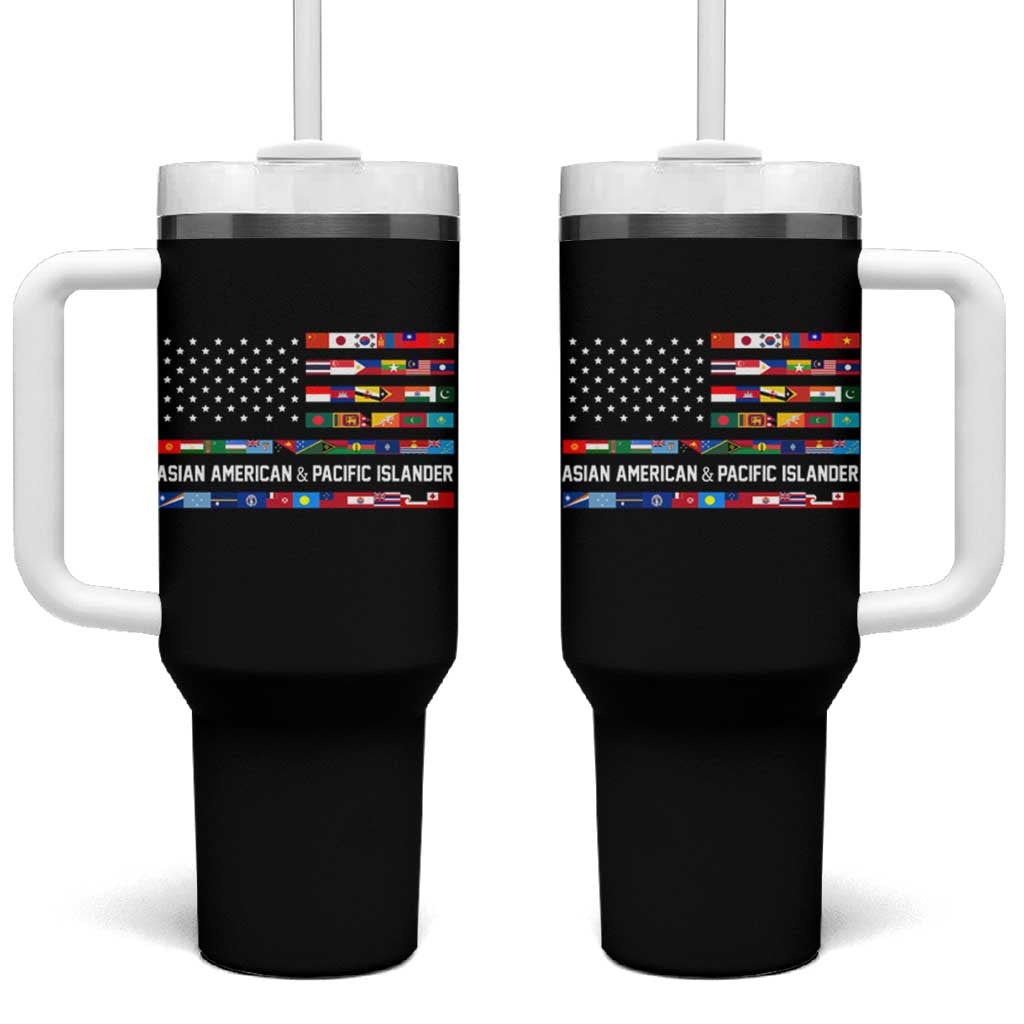 AAPI Heritage Month Tumbler With Handle Asian American and Pacific Islander USA Flag