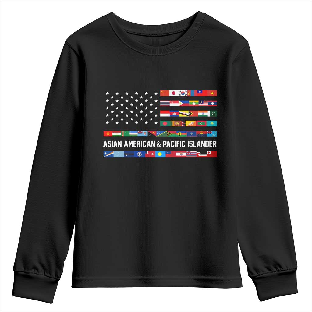 AAPI Heritage Month Youth Sweatshirt Asian American and Pacific Islander USA Flag