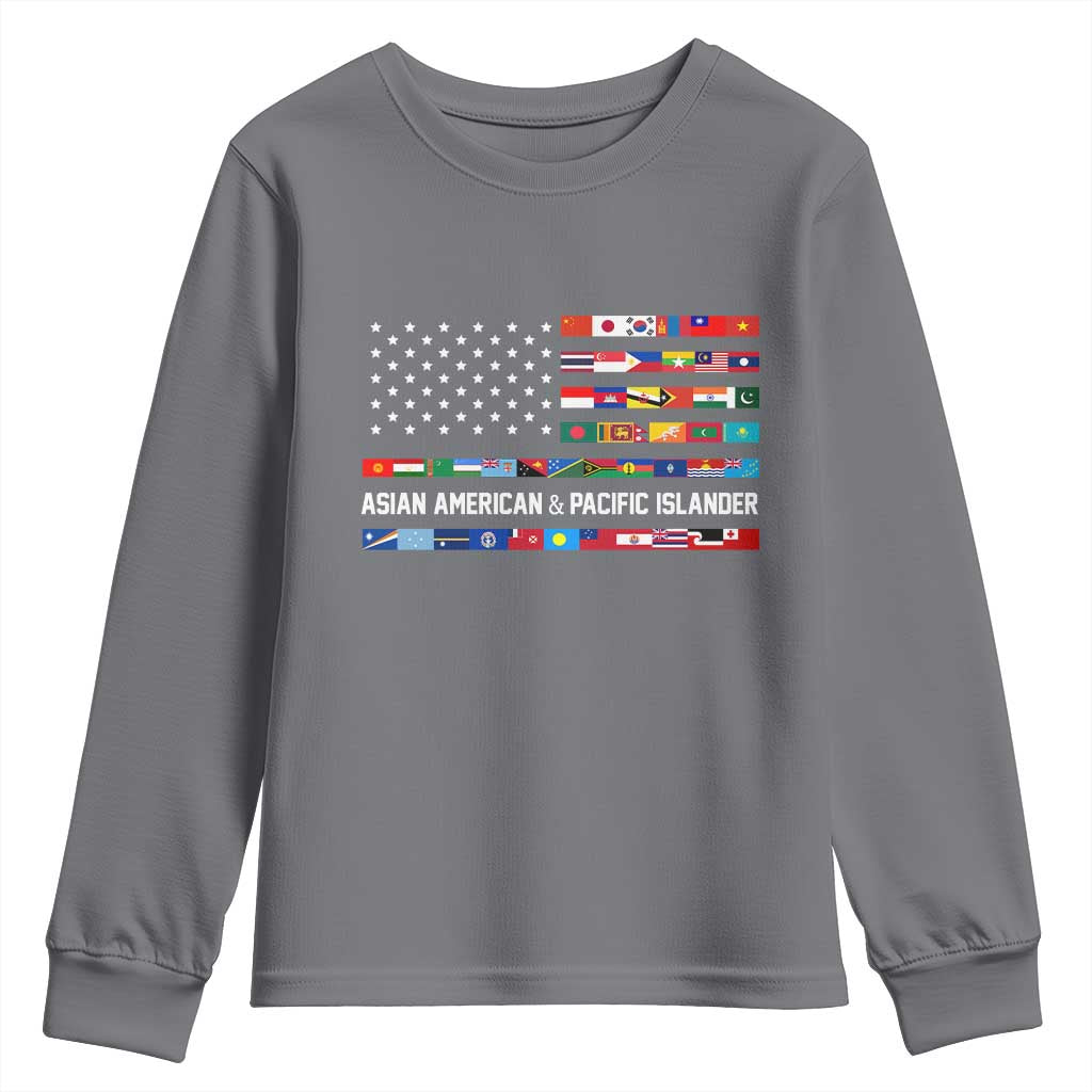 AAPI Heritage Month Youth Sweatshirt Asian American and Pacific Islander USA Flag