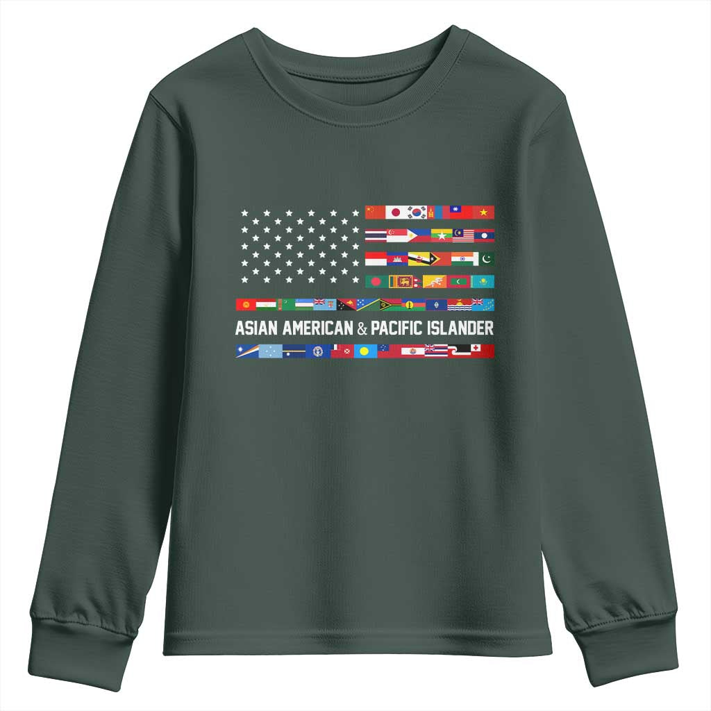 AAPI Heritage Month Youth Sweatshirt Asian American and Pacific Islander USA Flag