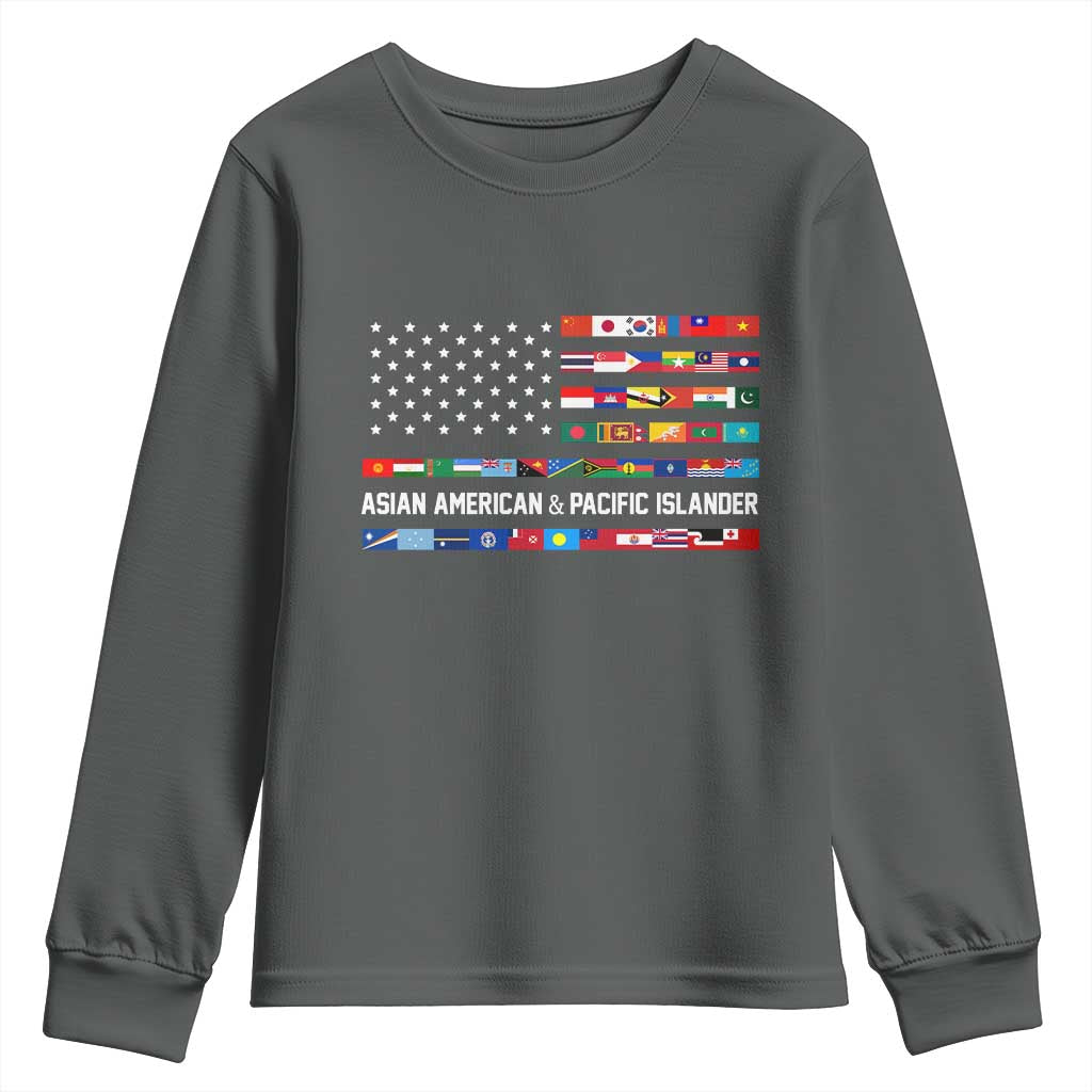 AAPI Heritage Month Youth Sweatshirt Asian American and Pacific Islander USA Flag