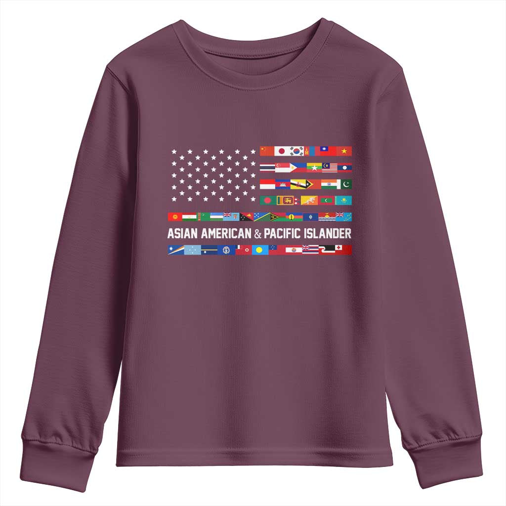 AAPI Heritage Month Youth Sweatshirt Asian American and Pacific Islander USA Flag
