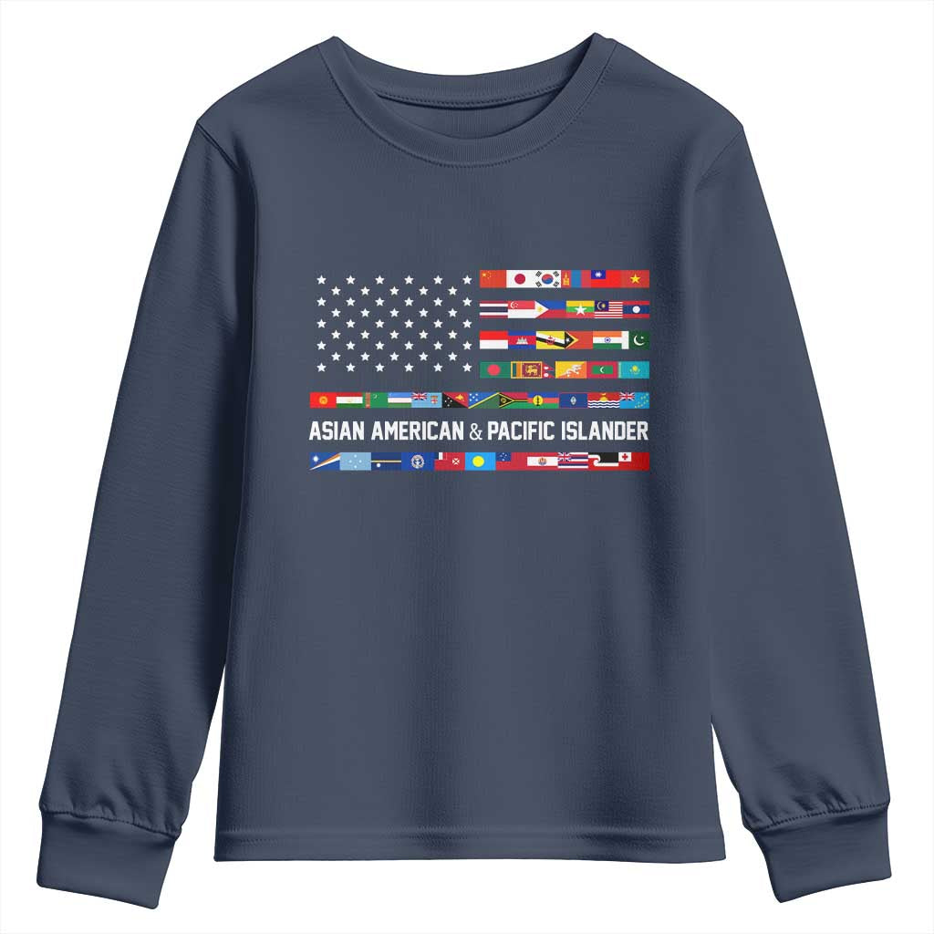 AAPI Heritage Month Youth Sweatshirt Asian American and Pacific Islander USA Flag