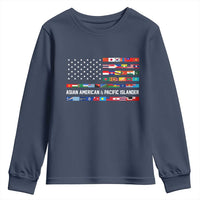 AAPI Heritage Month Youth Sweatshirt Asian American and Pacific Islander USA Flag