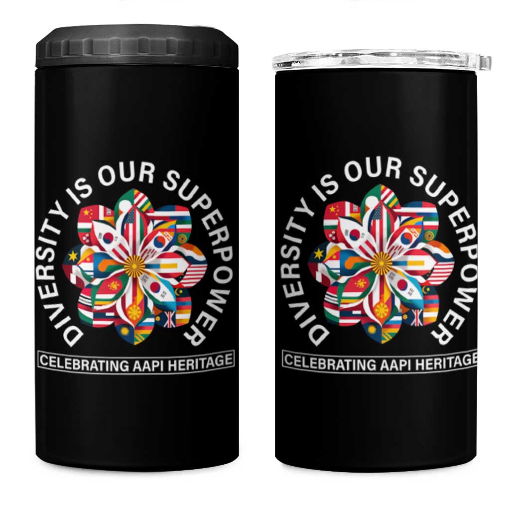 AAPI Heritage Month 4 in 1 Can Cooler Tumbler Diversity Is Our Superpower Asian American and Pacific Islander