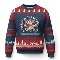 AAPI Heritage Month Ugly Christmas Sweater Diversity Is Our Superpower Asian American and Pacific Islander - Wonder Print Shop