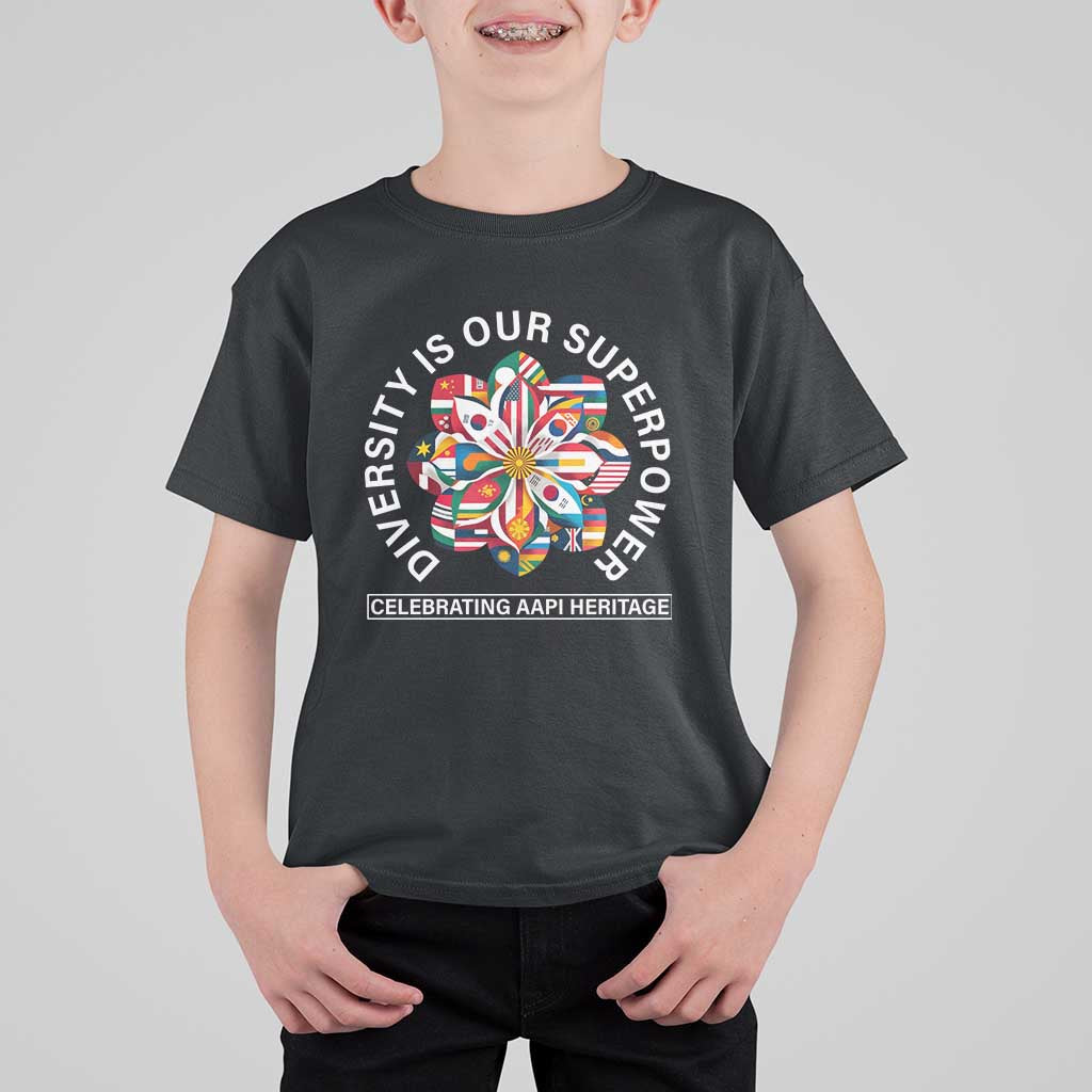 AAPI Heritage Month T Shirt For Kid Diversity Is Our Superpower Asian American and Pacific Islander