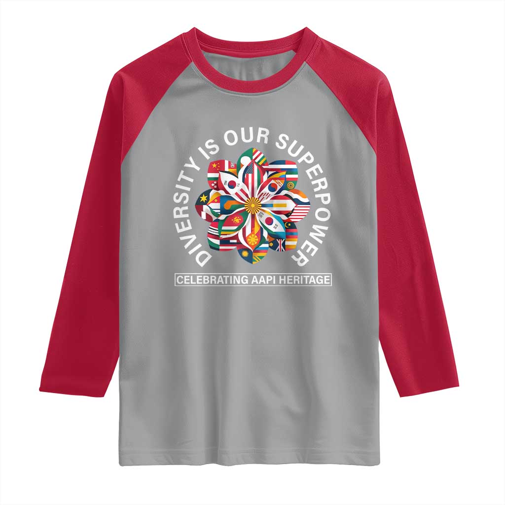 AAPI Heritage Month Raglan Shirt Diversity Is Our Superpower Asian American and Pacific Islander