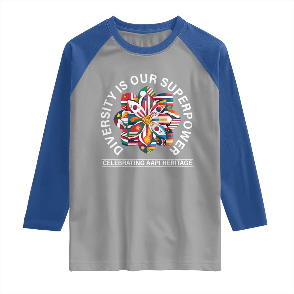 AAPI Heritage Month Raglan Shirt Diversity Is Our Superpower Asian American and Pacific Islander