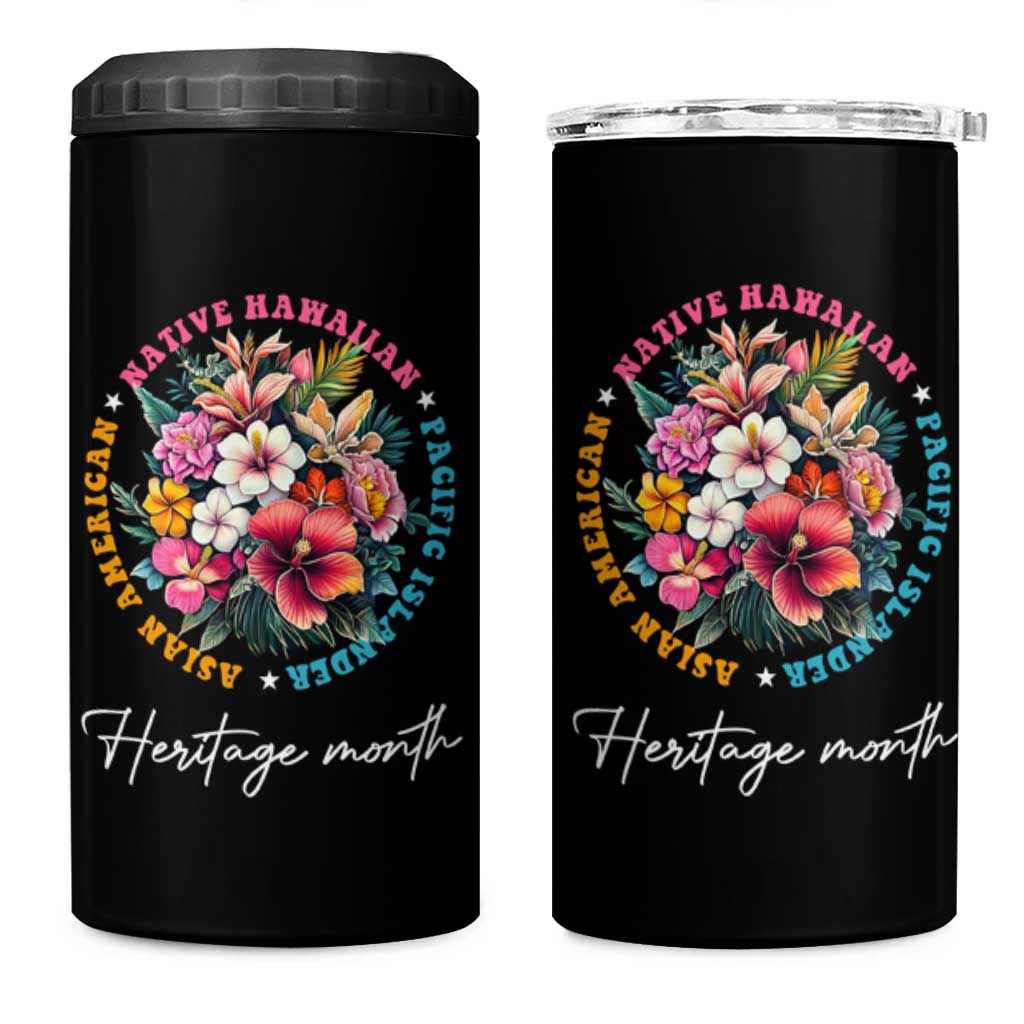 AAPI Heritage Month 4 in 1 Can Cooler Tumbler Asian American Native Hawaiian Pacific Islander Vintage