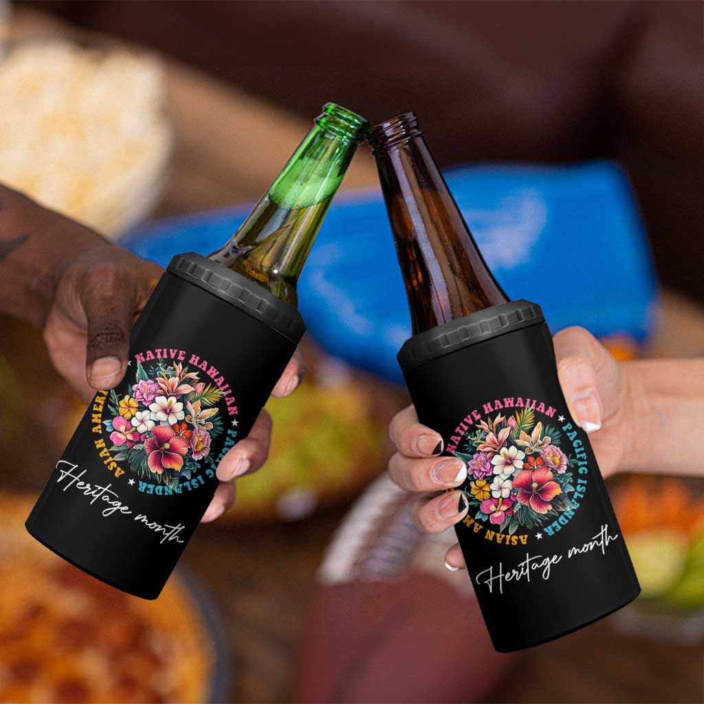 AAPI Heritage Month 4 in 1 Can Cooler Tumbler Asian American Native Hawaiian Pacific Islander Vintage