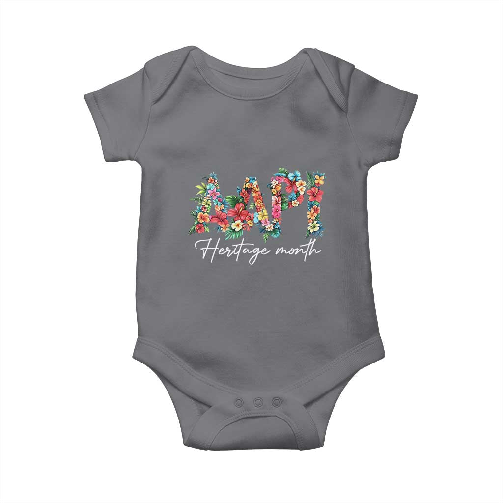 AAPI Heritage Month Baby Onesie Retro Elegant Floral Asian American Pacific Islander