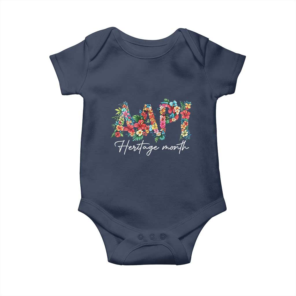 AAPI Heritage Month Baby Onesie Retro Elegant Floral Asian American Pacific Islander