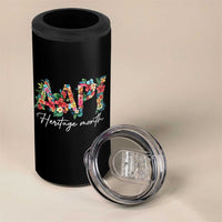 AAPI Heritage Month 4 in 1 Can Cooler Tumbler Retro Elegant Floral Asian American Pacific Islander