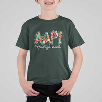 AAPI Heritage Month T Shirt For Kid Retro Elegant Floral Asian American Pacific Islander