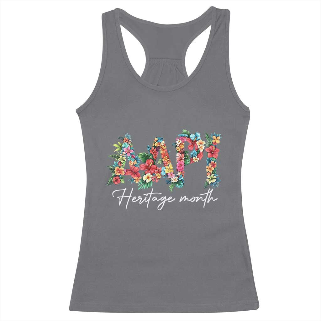 AAPI Heritage Month Racerback Tank Top Retro Elegant Floral Asian American Pacific Islander