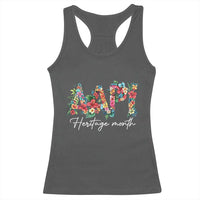 AAPI Heritage Month Racerback Tank Top Retro Elegant Floral Asian American Pacific Islander