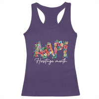 AAPI Heritage Month Racerback Tank Top Retro Elegant Floral Asian American Pacific Islander