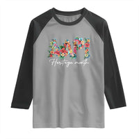 AAPI Heritage Month Raglan Shirt Retro Elegant Floral Asian American Pacific Islander