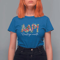 AAPI Heritage Month T Shirt For Women Retro Elegant Floral Asian American Pacific Islander