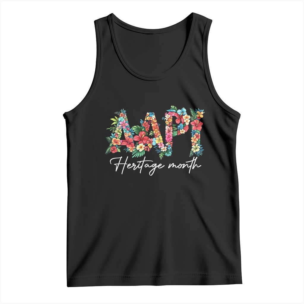 AAPI Heritage Month Tank Top Retro Elegant Floral Asian American Pacific Islander