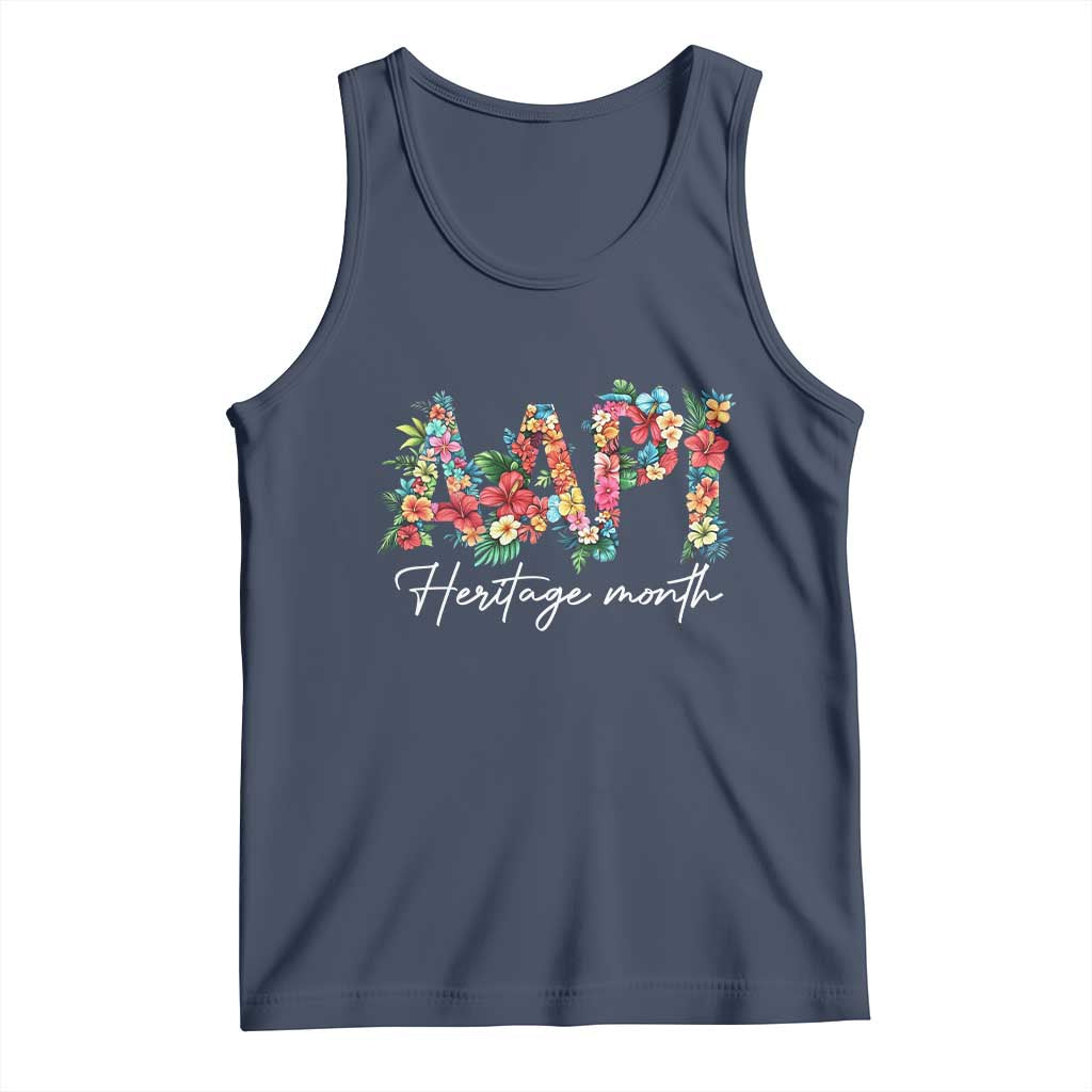 AAPI Heritage Month Tank Top Retro Elegant Floral Asian American Pacific Islander