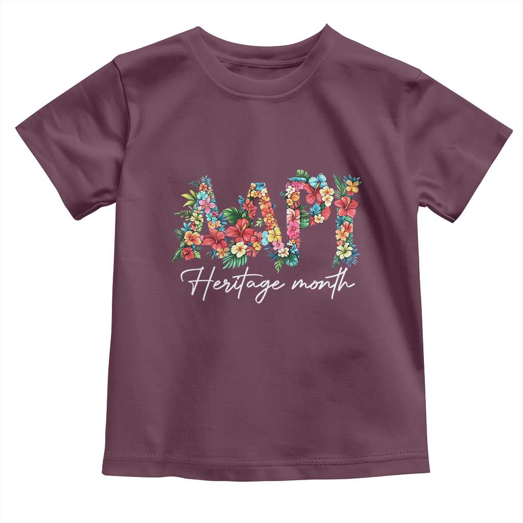 AAPI Heritage Month Toddler T Shirt Retro Elegant Floral Asian American Pacific Islander