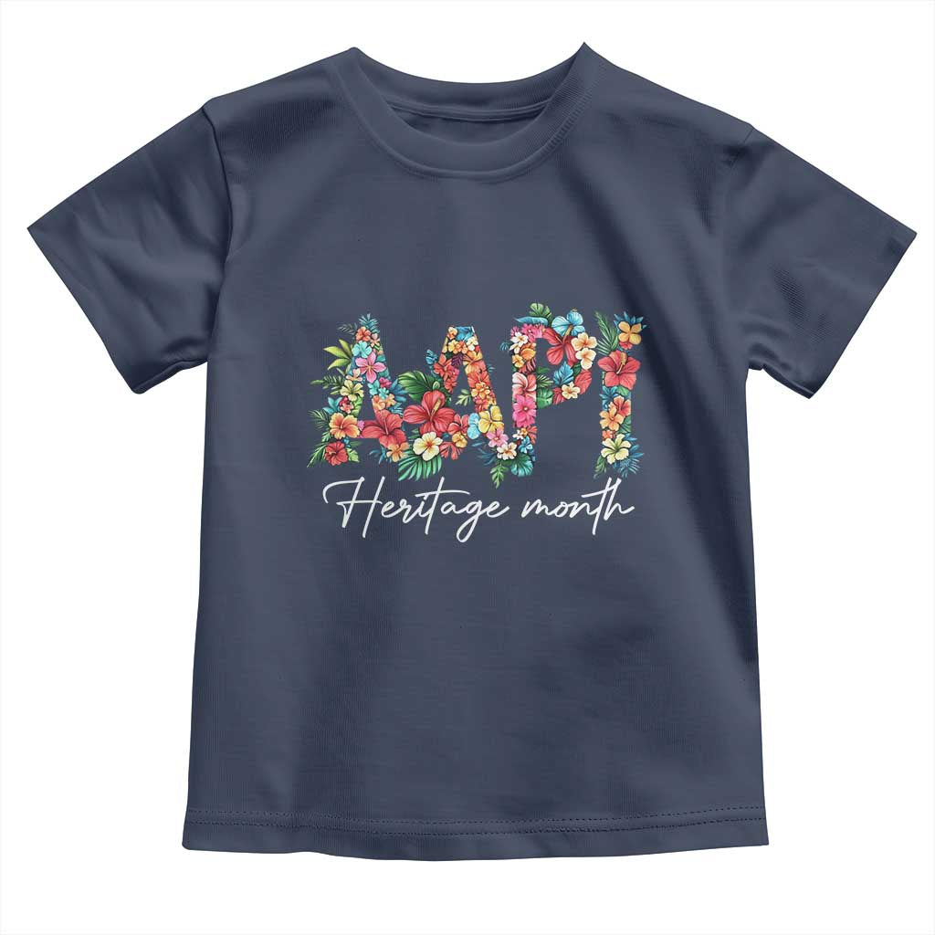 AAPI Heritage Month Toddler T Shirt Retro Elegant Floral Asian American Pacific Islander
