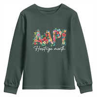 AAPI Heritage Month Youth Sweatshirt Retro Elegant Floral Asian American Pacific Islander