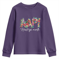AAPI Heritage Month Youth Sweatshirt Retro Elegant Floral Asian American Pacific Islander