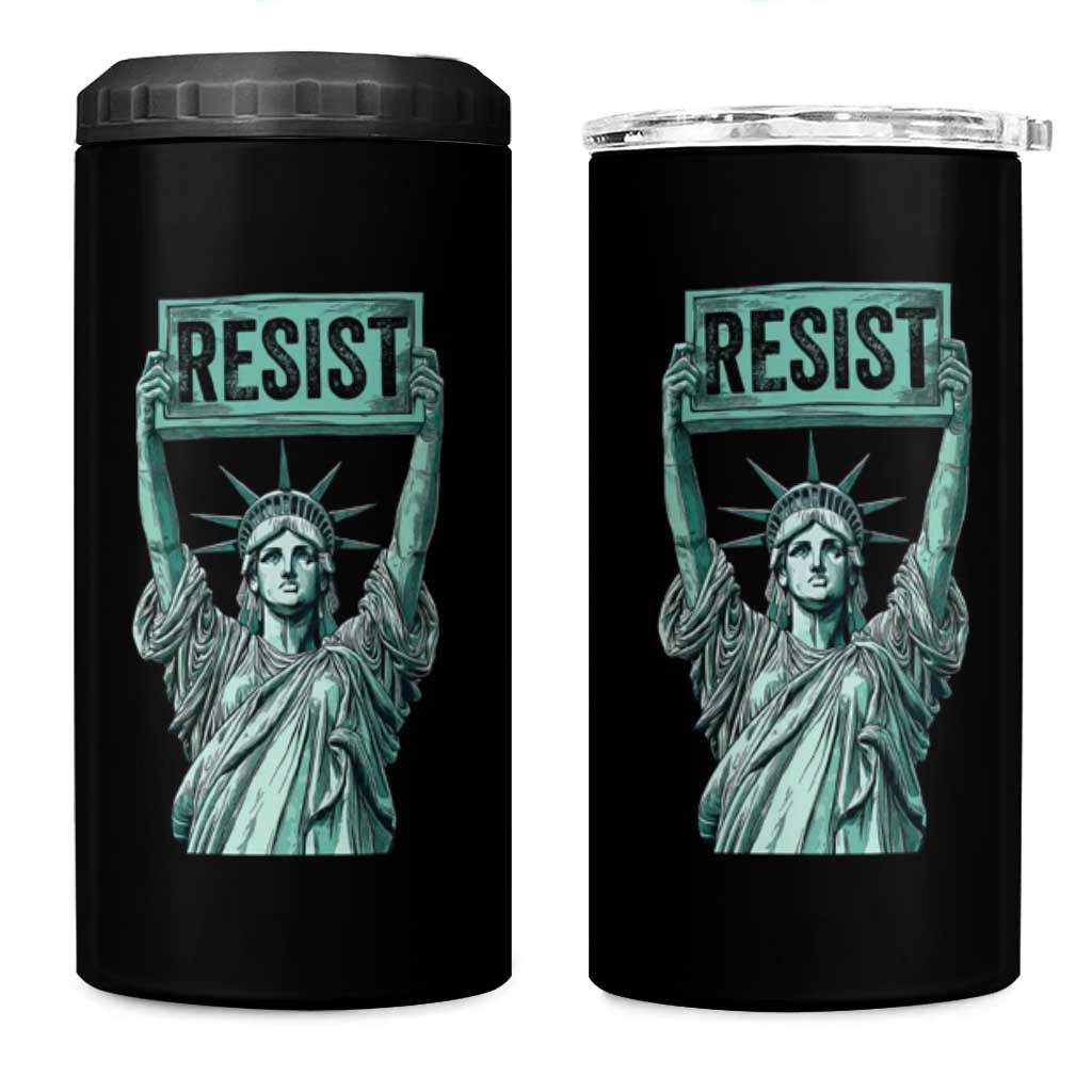 Statue of Liberty Resist 4 in 1 Can Cooler Tumbler Retro