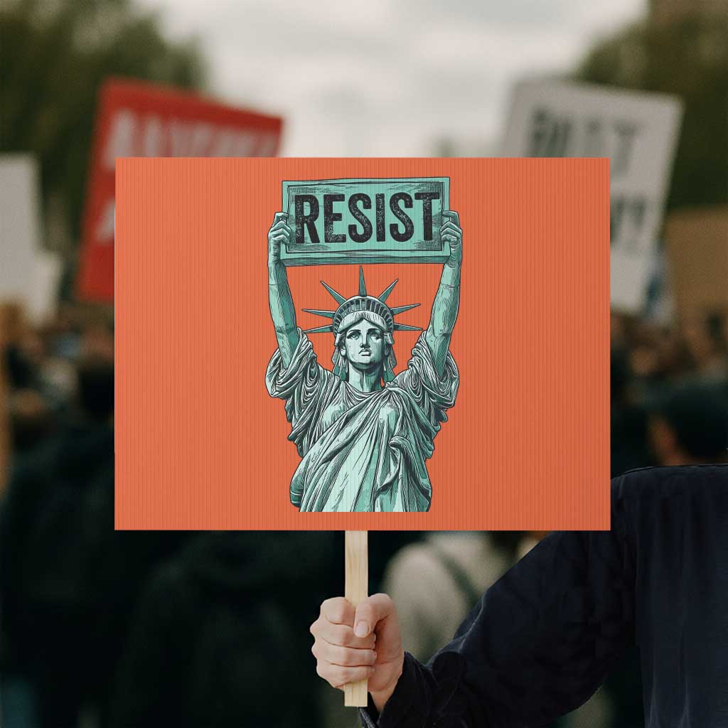 Statue of Liberty Resist Protest Sign Retro - Wonder Print Shop