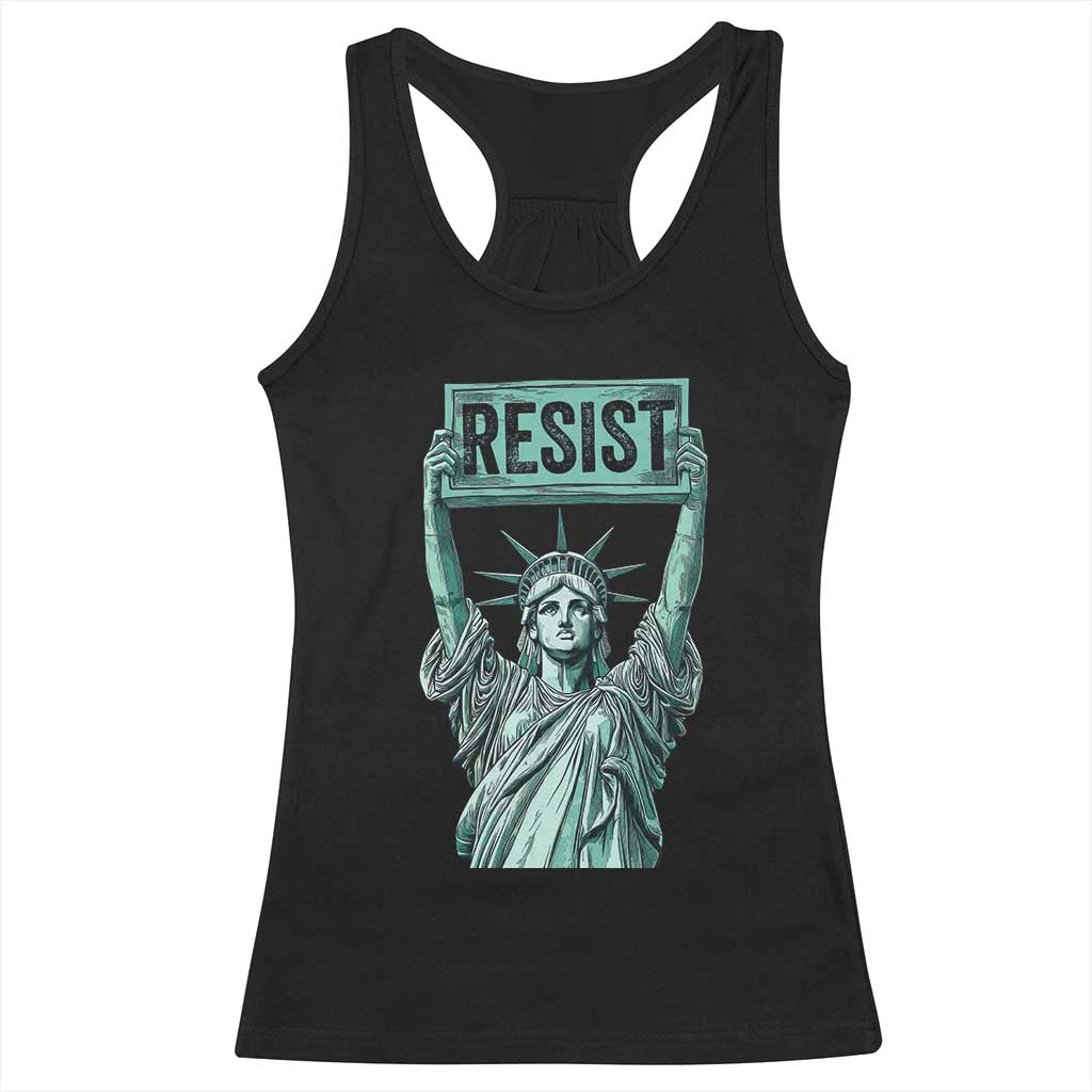 Statue of Liberty Resist Racerback Tank Top Retro