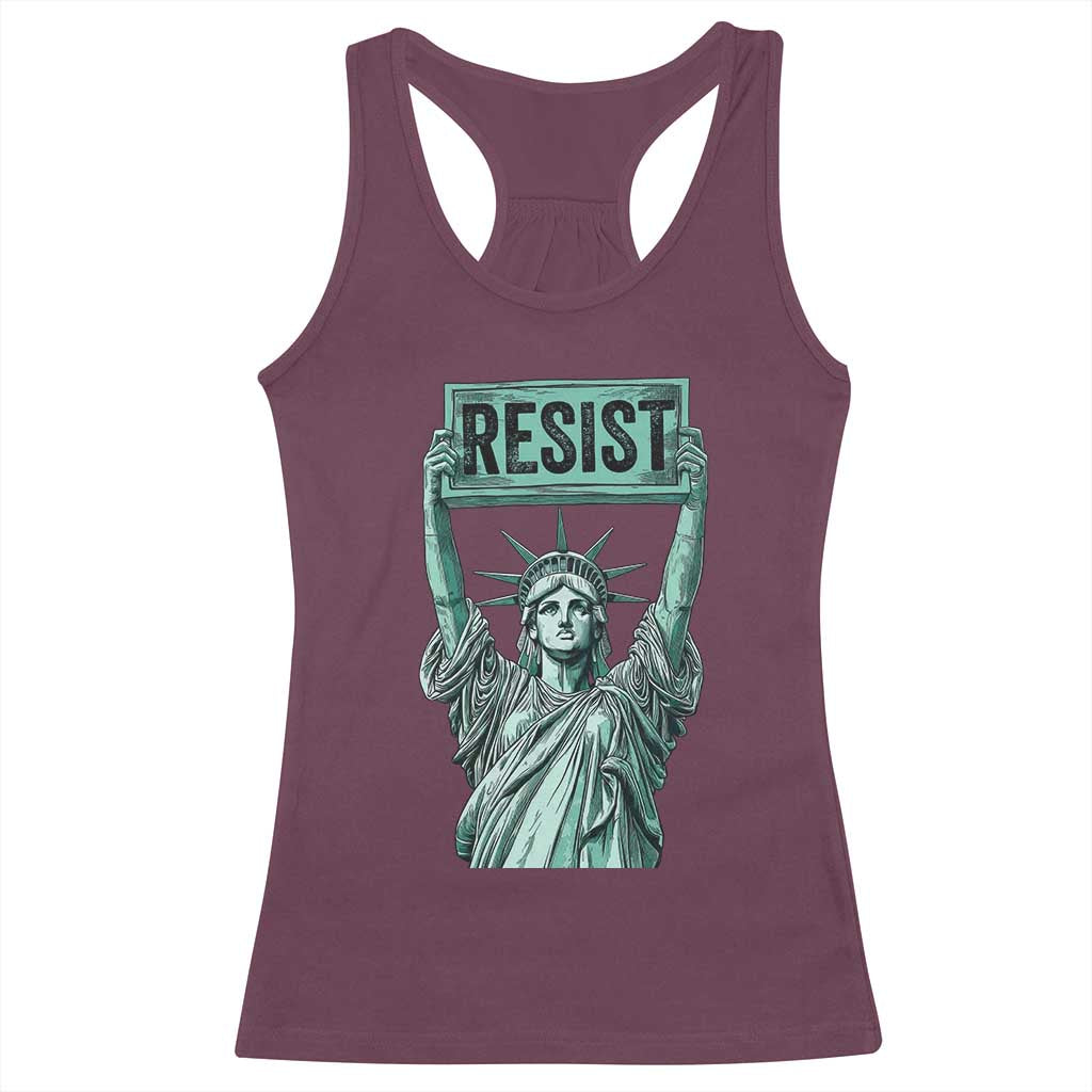 Statue of Liberty Resist Racerback Tank Top Retro