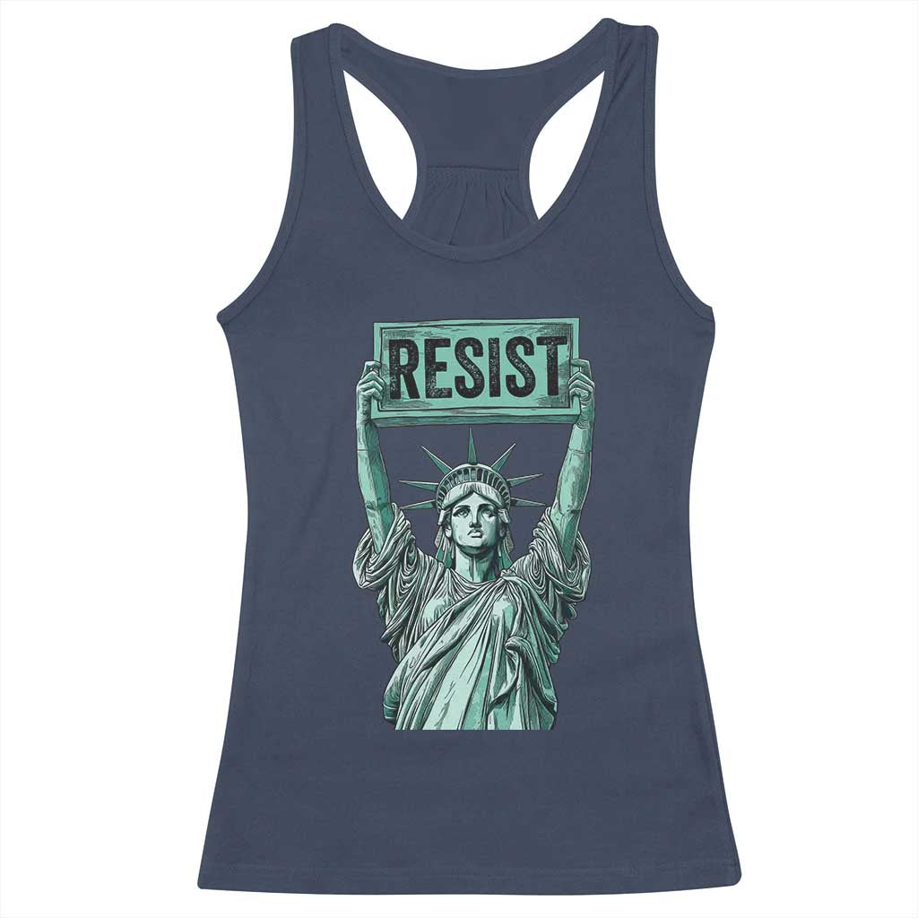 Statue of Liberty Resist Racerback Tank Top Retro