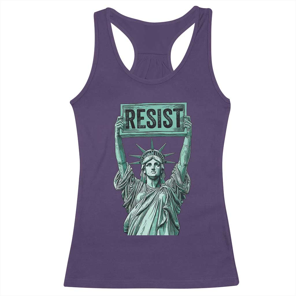 Statue of Liberty Resist Racerback Tank Top Retro
