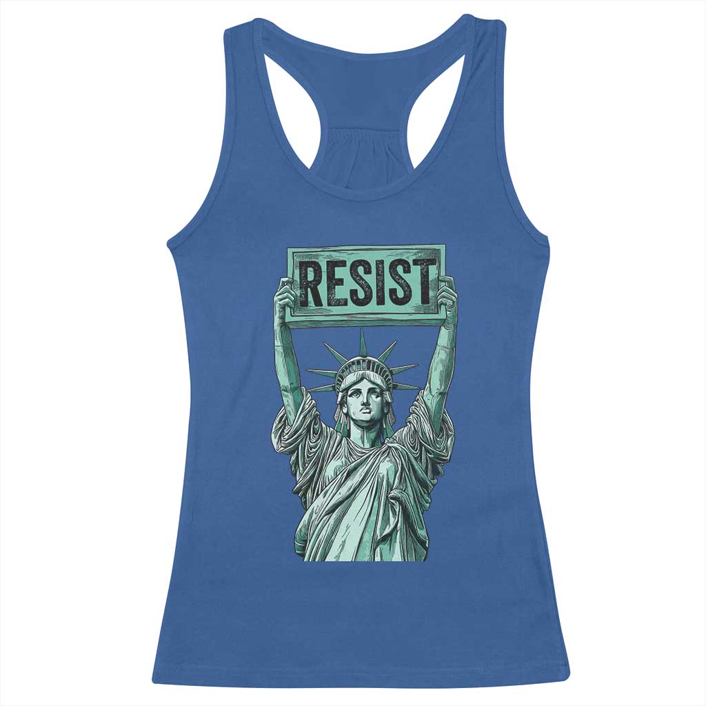 Statue of Liberty Resist Racerback Tank Top Retro