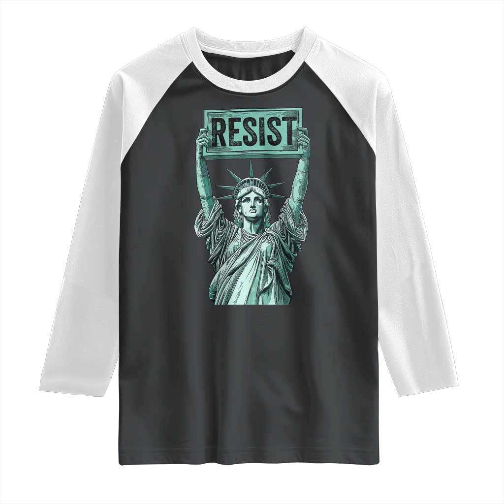Statue of Liberty Resist Raglan Shirt Retro