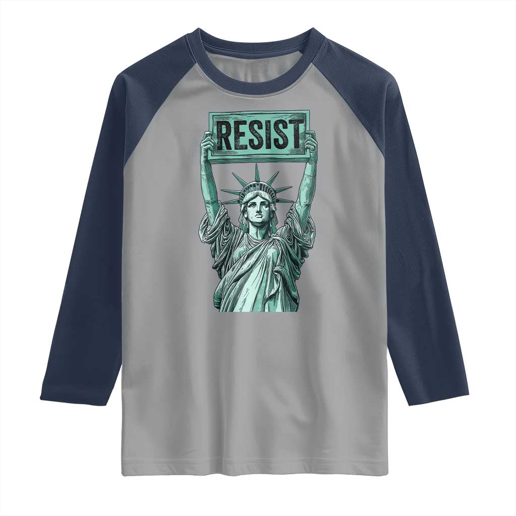 Statue of Liberty Resist Raglan Shirt Retro