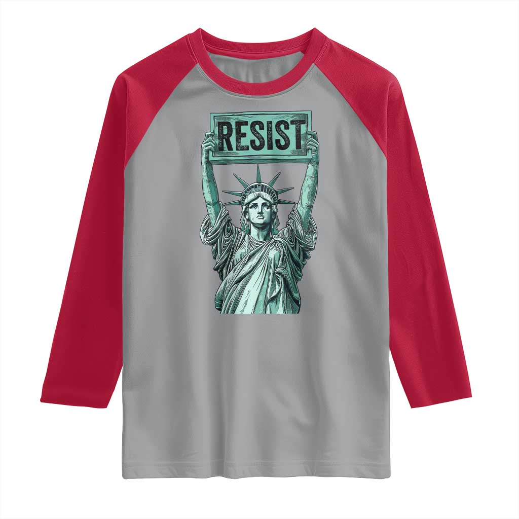 Statue of Liberty Resist Raglan Shirt Retro