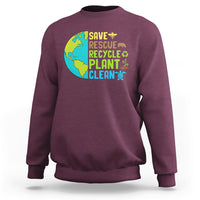 Earth Day Sweatshirt Save Bees Rescue Animals Recycle Plant Tree Planet Earth Day - Wonder Print Shop