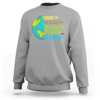 Earth Day Sweatshirt Save Bees Rescue Animals Recycle Plant Tree Planet Earth Day - Wonder Print Shop