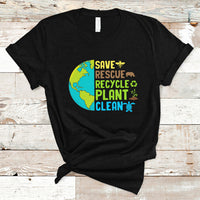 Earth Day T Shirt Save Bees Rescue Animals Recycle Plant Tree Planet Earth Day - Wonder Print Shop